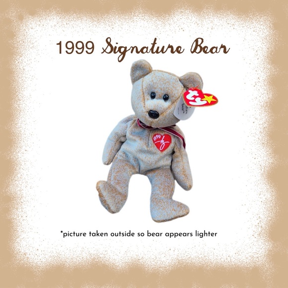 TY Beanie Babies 1999 Signature Bear Stuffed - Picture 2 of 6